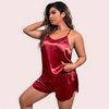 Plus Size Women&#39;s Silk Cami and Shorts Set