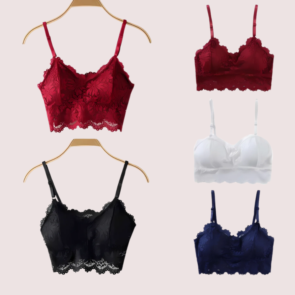 2 pack luxury lace padded bralette