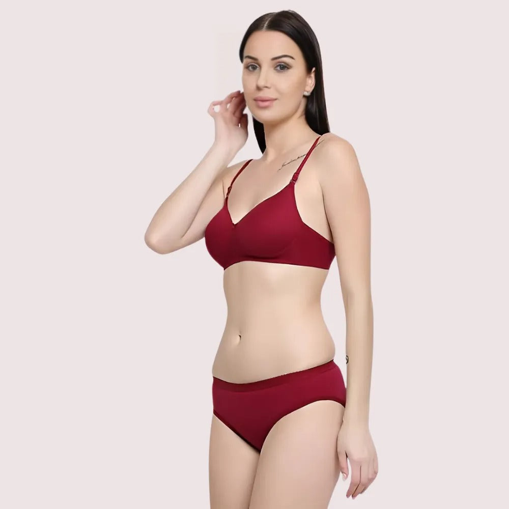 Lightly Padded Bra &amp; Soft Cotton Panty Set (2 pack)