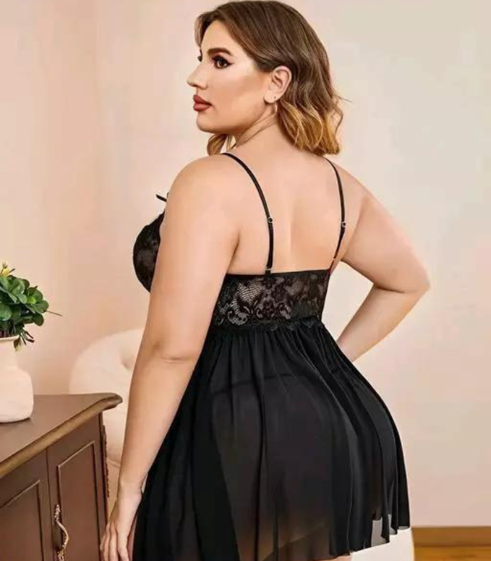 Celaora Lace and Mesh Babydoll Nightwear