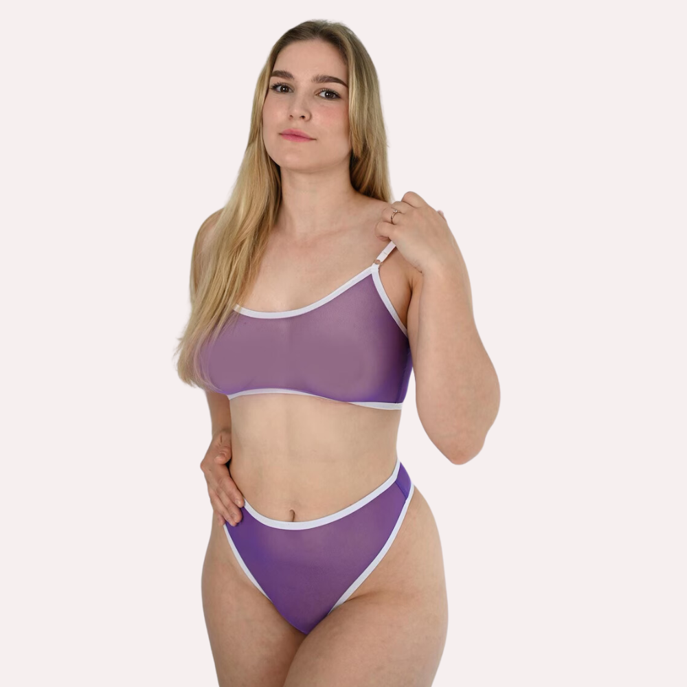 Clear Elegance Transparent Bra &amp; Thong Set