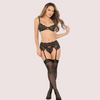 Seductive Black Lace Garter Belt Lingerie Set