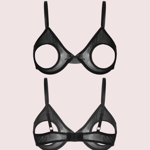 Daring & Sexy Sheer Open Cup Bralette