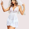 Bridal White Lace &amp; Sheer Babydoll Nightwear