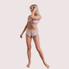 2-Pack Natural Flax Linen Ruffled Bandeau &amp; Vintage Knickers Set